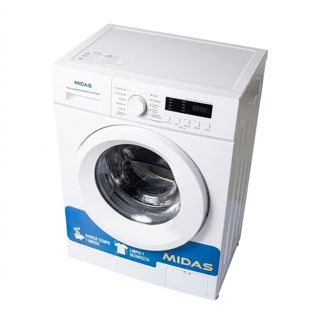 LAVARROPAS MIDAS CELESTE AUTOMÁTICO CARGA FRONTAL BLANCO 6KG