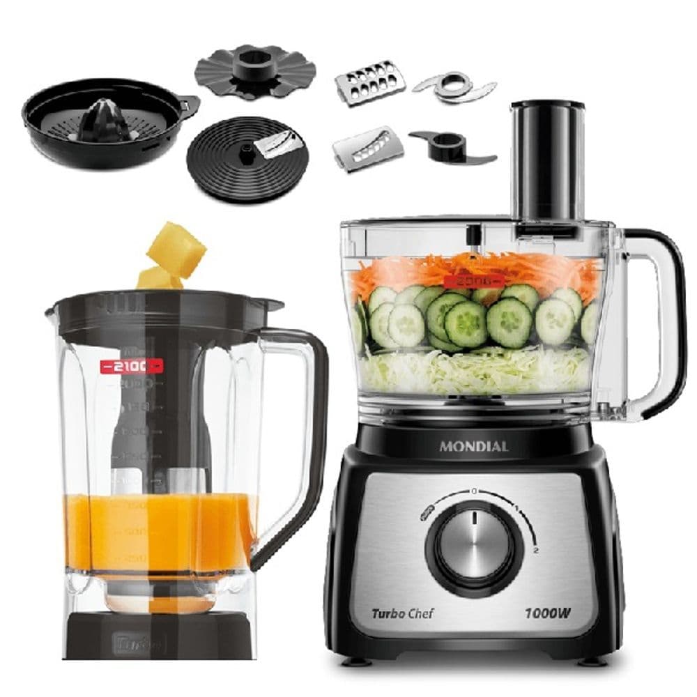 Multiprocesador Mondial 9 en 1 Turbo Chef 1000W MPN-01-BF 220V